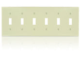 Leviton 86036 Standard Size 6-Gang Toggle Switch Wallplate